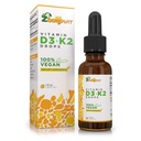 Picături lichide din Vegan Vitamina D3 K2 (MK7) - 100% vitamina D pe bază de plante îmbunătățit cu ulei de cocos pentru absorbție maximă - 1 Servire = 1000 UI VIT D3 și 200 mcg VIT K2