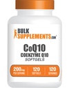 BulkSupplements.com CoQ10 200mg Softgels - pentru Heart Health, Coenzima Q10 200mg Supliment, Gluten gratuit, 1 Softgel per Serving, 120 Conte (Pachet de 1)