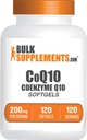 BulkSupplements.com CoQ10 200mg Softgels - pentru Heart Health, Coenzime Q10 200mg Supliment, Gluten gratuit, 1 Softgel per Serving, 120 Conte (Pachet de 1)