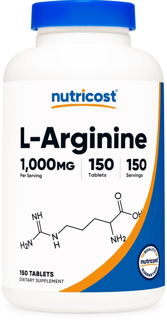 Nutricost L-Arginină 1000 mg, Aminoacid comprimate (150 comprimate)