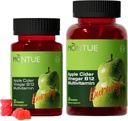 Apple Cidru Otet Gummies B12 Multivitamine,ACV Supliment Gummy Vitamine,Vegetarian Supliment pentru Femei si Barbati,Non OMG,Suport Normal Niveluri de energie & Gut Health 60 Gummes (90)