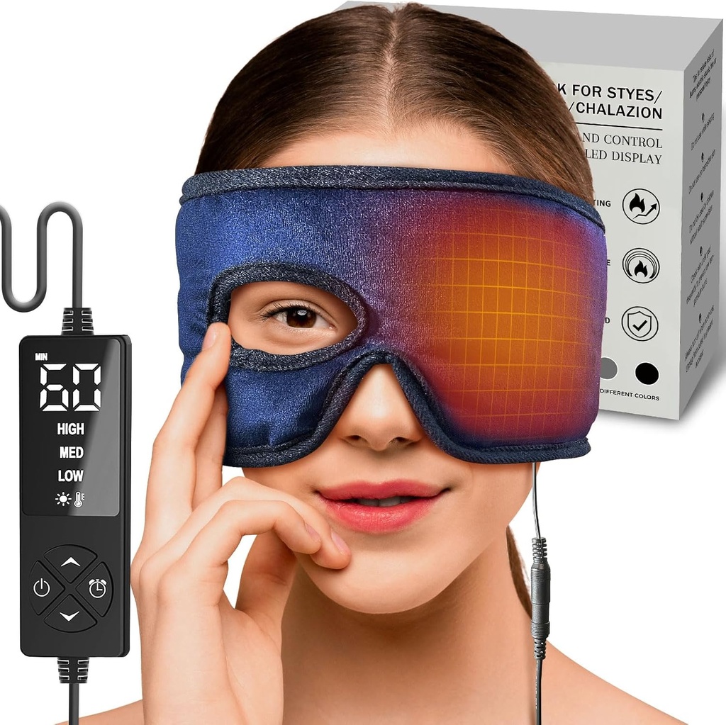 Sticro Electric Stye Eye Copress Heating Pad for Stiye Eye Treatment with Eye Hole, Moist Heat for Stie Chalazion Blefarita Relief for Left/Right Eye Iritation