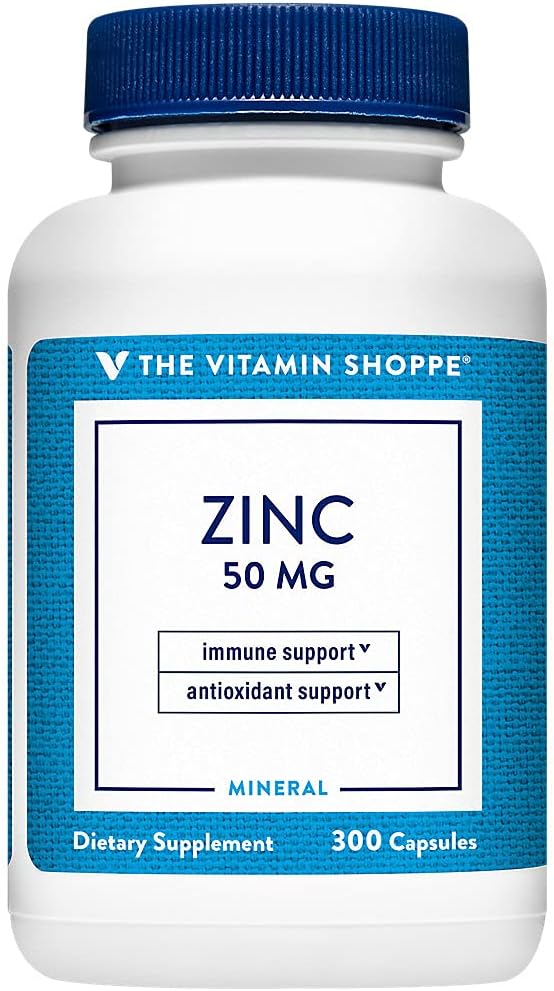 Zinc 50mg susţine sănătos funcţie imună ochi Sănătate, extrem de absorbabil, antioxidant Supliment zilnic servire, gluten lactate gratuit (300 capsule) de vitamina Shoppe