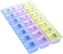 INVODA Pill Case 7 zile săptămânale Pilula cutie cu medicament Reamintire Pilula Organizator - Dimineața Dimineața seara Ziua 21 Compartimente detasabile