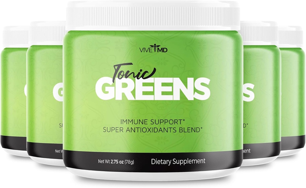Tonic Greens Vitamina Boost Suplimentul Oficial Formula - Natural Green Blend Suplimentul de energie Extra Putere cu BCAA, L-glutamină, vitamina B6, Revolutionary Energy Fix Solution Recenzii (5 ambalaj)