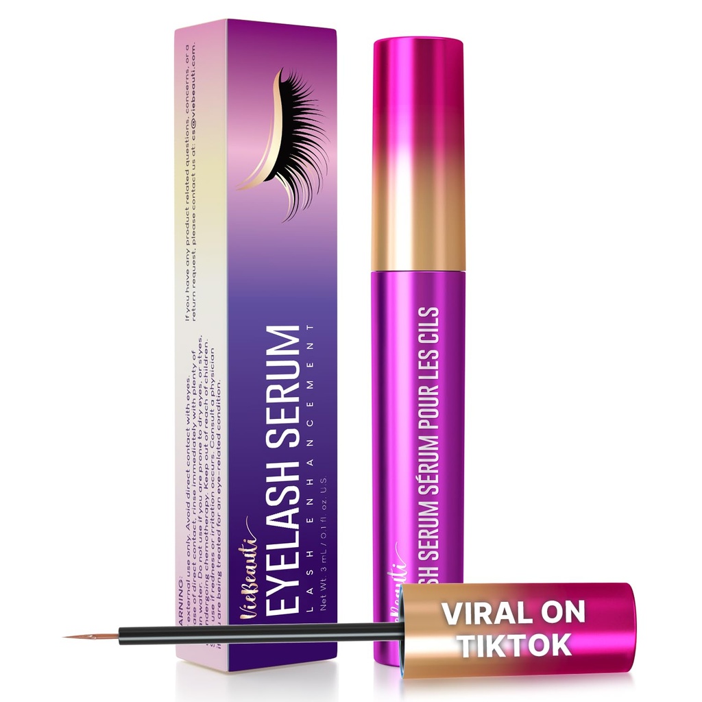 VieBeauti Premium Geanlash Crowth Ser: Lash Îmbunătățește Serul cu Formula avansată pentru a stimula mai mult Fuller și mai groase Looking Lashes - Vegan & Cruzimea-Free pentru ochi sensibili 3ml 3-Month Supply