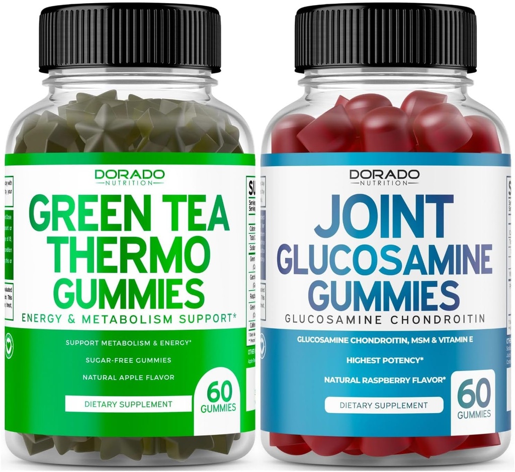 Ceai verde Fat Burner pierdere în greutate (60 gume) Apetit Suppressant pierdere în greutate Supliment pentru bărbați și femei și Glucosamine Chondroitin Supliment comun (60 Conte) Suplimente comune pentru adulți