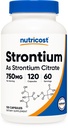 Capsulele de Nutricost Stronţiu 750mg, 120 capsule - vegetariane, non-GMO, gluten libere