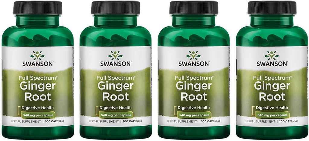 Swanson Full Spectrum Ginger Root 540 mg 100 Capace (4 ambalaj)