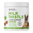 Milk Thistle pentru câini - Puterea maximă de sprijin ficat Chews, ulei de somon sălbatic Alaska și Curcumin - Detox renal și suport hepatic - Natural de sprijin pentru ficat Chews realizate cu pui real, Choline & NAC