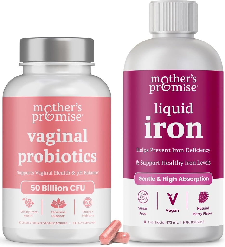 Promisiunea mamei de fier lichid și probiotice vaginale Bundle