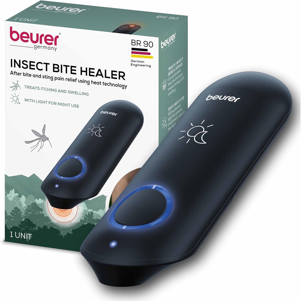 Beurer BR90 Insecte Sting şi Bite Relief cu lumina, chimice-Free Bug Bite Vindecător pentru zi şi noapte, dispozitiv de căldură electronic pentru după muscaturi de ţânţari pentru a usura mâncărime şi umflarea