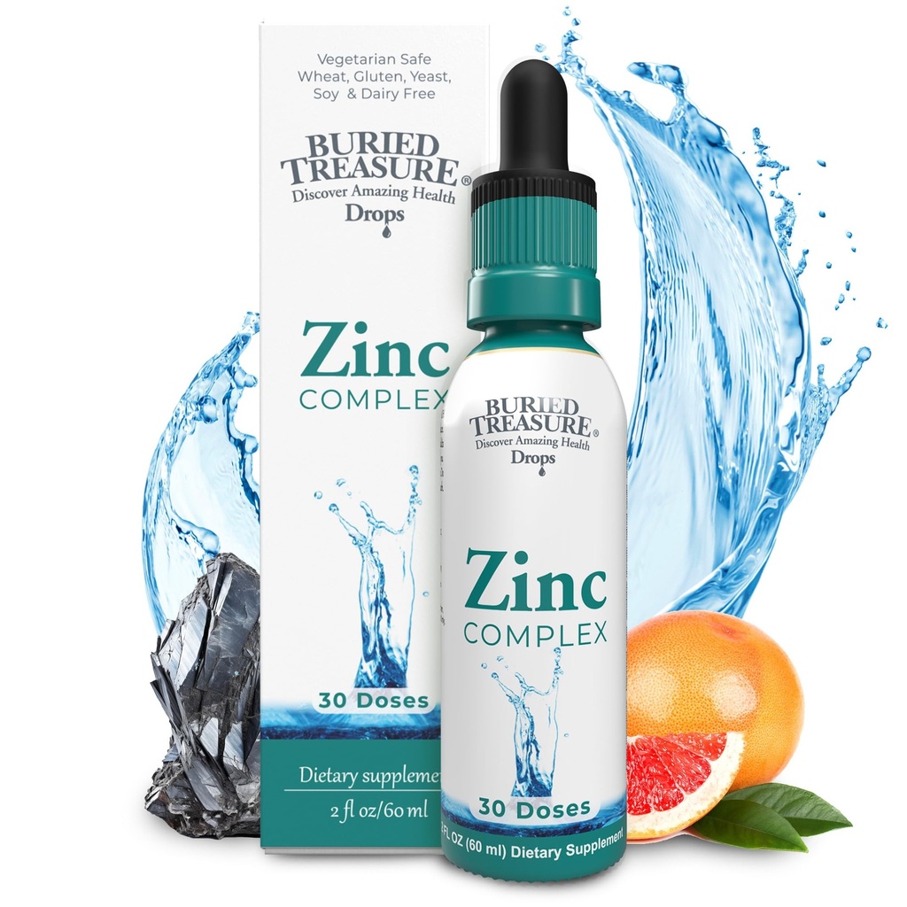 Treasure Complex de zinc picături - 30 Servings, 2 fl oz, Eficient și Biodisponibile supliment de zinc ionic