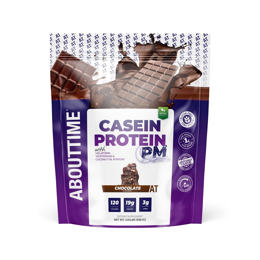 Despre timp Casein Proteine Ciocolata, 19g Proteina, Formula de recuperare pe timp de noapte, Nu îndulcitori artificiale, Nu Hormoni de creștere