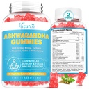 2 Pack Ashwagandha Gumies cu energie de moda si suport imunitar GABA Turmeric, Flavor mixt Berry 120 Cts