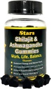 Shilajit Ashwagandha Gummies - Supplement de suport imunitar cu Pure Shilajit Resin - Gummy organic Ashwagandha pentru stres, energie & Wellness, 60 naturale Star-Shaped Gummies