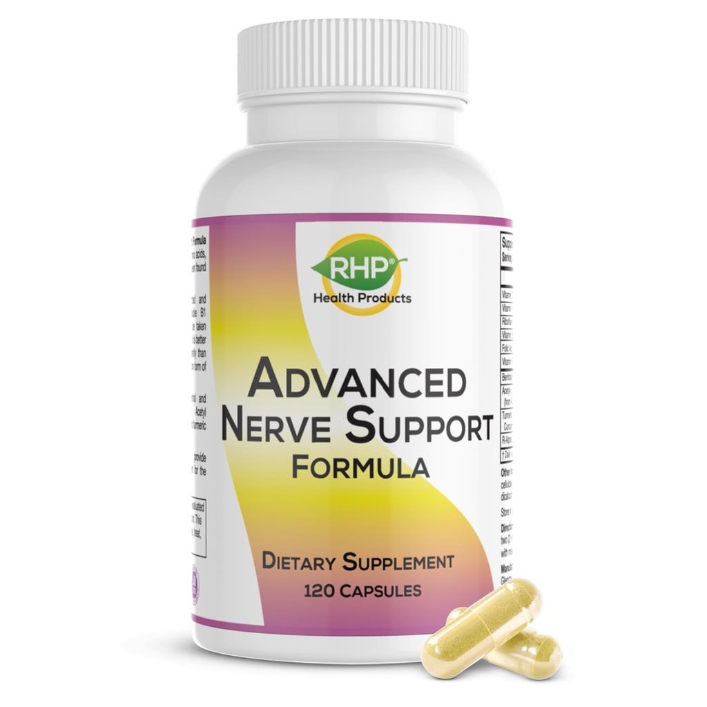 Formula avansată de suport pentru nervi. Neuropatie periferică Supliment cu Alpha Acid lipoic pentru Reparații și Funcții Nervi Sanatos. Concentraţie maximă Formula 120 Capsule