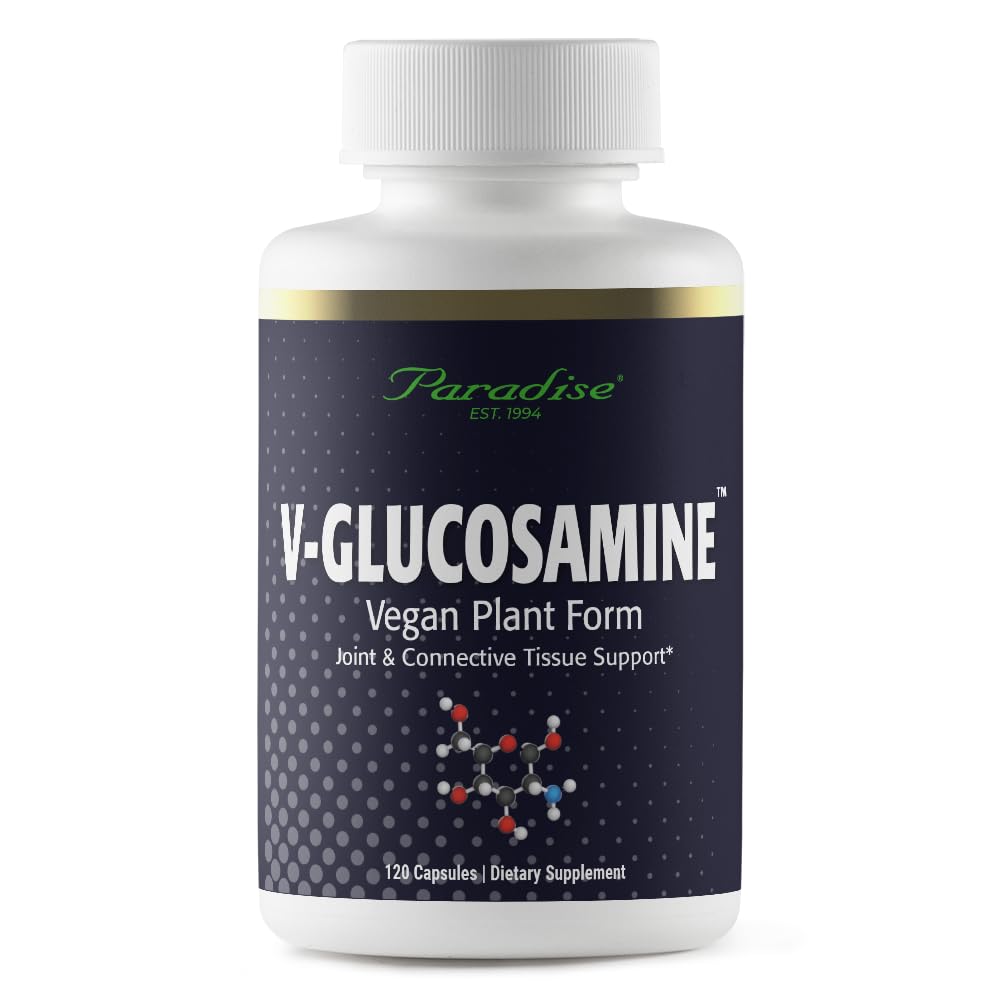 Paradise Herbs V-Glucosamine Supplement, tesut & Joint Health, Super Potent, Ultra Pure, Vegan, Non OMG, Gluten Free, 120 Capsule vegetariene
