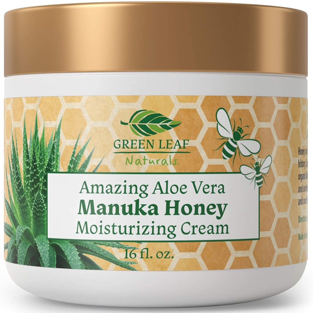 Manuka Honey Eczema Cream Moisturizing Lotion Fragrance Free For Psoriazis Relief - Mâncărimi, Erupții cutanate uscate Ointment - Skin Soothing Moisturizer - Body & Face Cream - Copii & Adulți 16oz