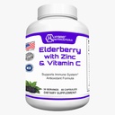 Nutraceutice hibride Capsule negre de soc, cu echinacea, Turmeric, Usturoi, Zinc, Vitamine C, E și B6, Probiotice și L-glutamină (60 capsule)