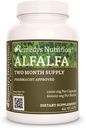Remediul de Nutriţie Alfalfa - 1000 mg, 60 capsule Vegane Supliment alimentar Herbal - Două luni de aprovizionare