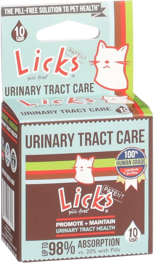 Pulpe-Licks gratuit Cat tract urinar de îngrijire - Cat UTI Care and Prevention Gel Pachete - Infecție tractului urinar Supliment pentru pisici - Omega 3 Ulei de pește și L-Lysine Supliment - Gel Packets - 10 Utilizare