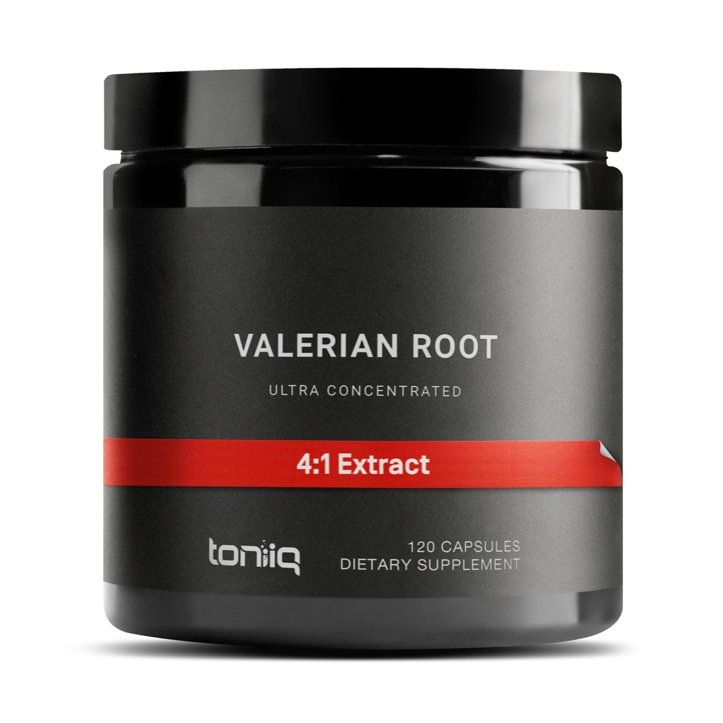 Capsule de rădăcină de valeriană - Extract de mare potenţă Ultra 4:1 - foarte concentrat - Laborator de terţe părţi testate - 120 capsule