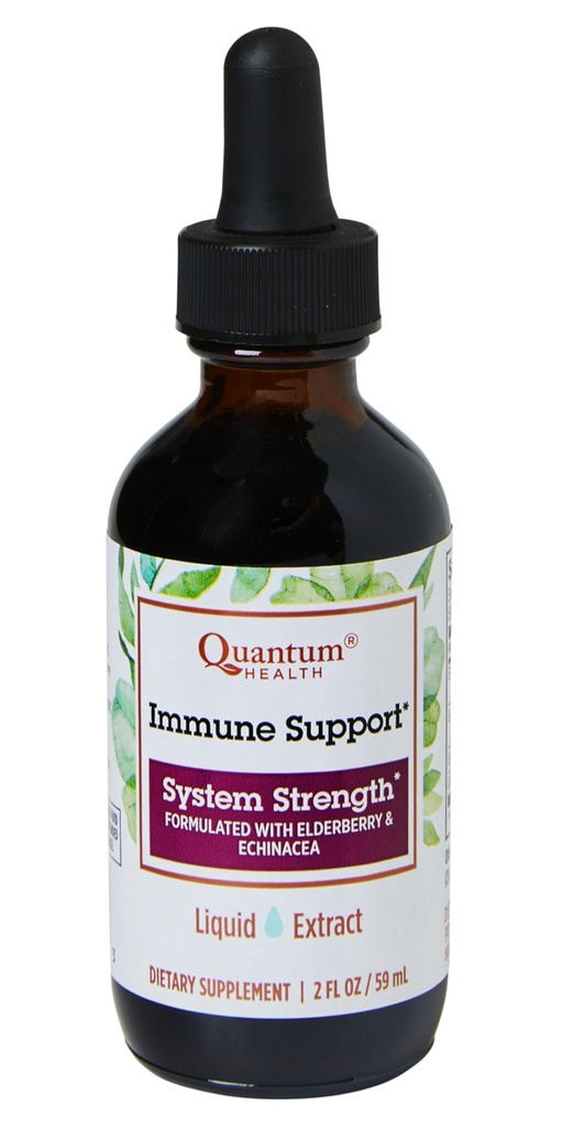 Quantum Health Immune Support Elderberry Echinacea Goldenseal Liquid Extract - Daily Wellness Imunitate Herbal Formula pentru femei si barbati - Doza mare, Absorbtie rapida Tinctura - 2 Fl Oz