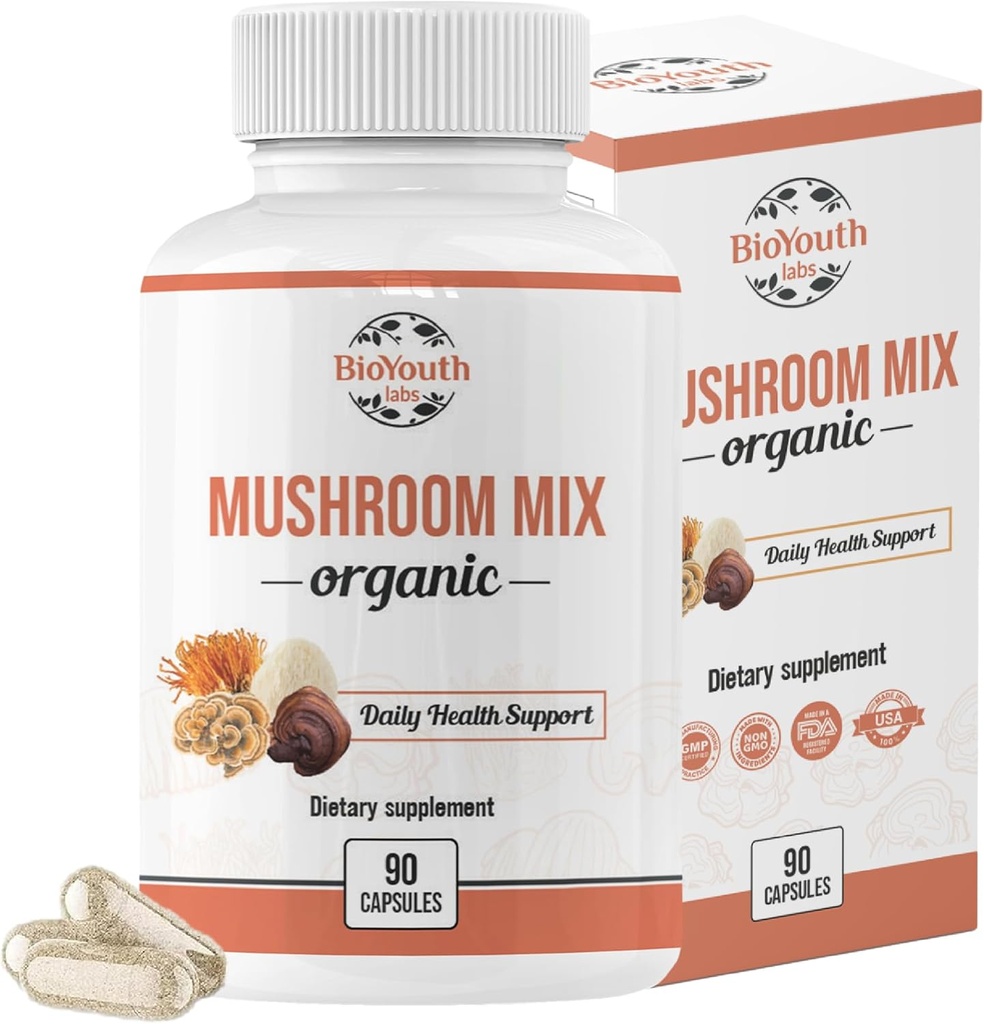 Capsule organice mixte de ciuperci Supliment natural 