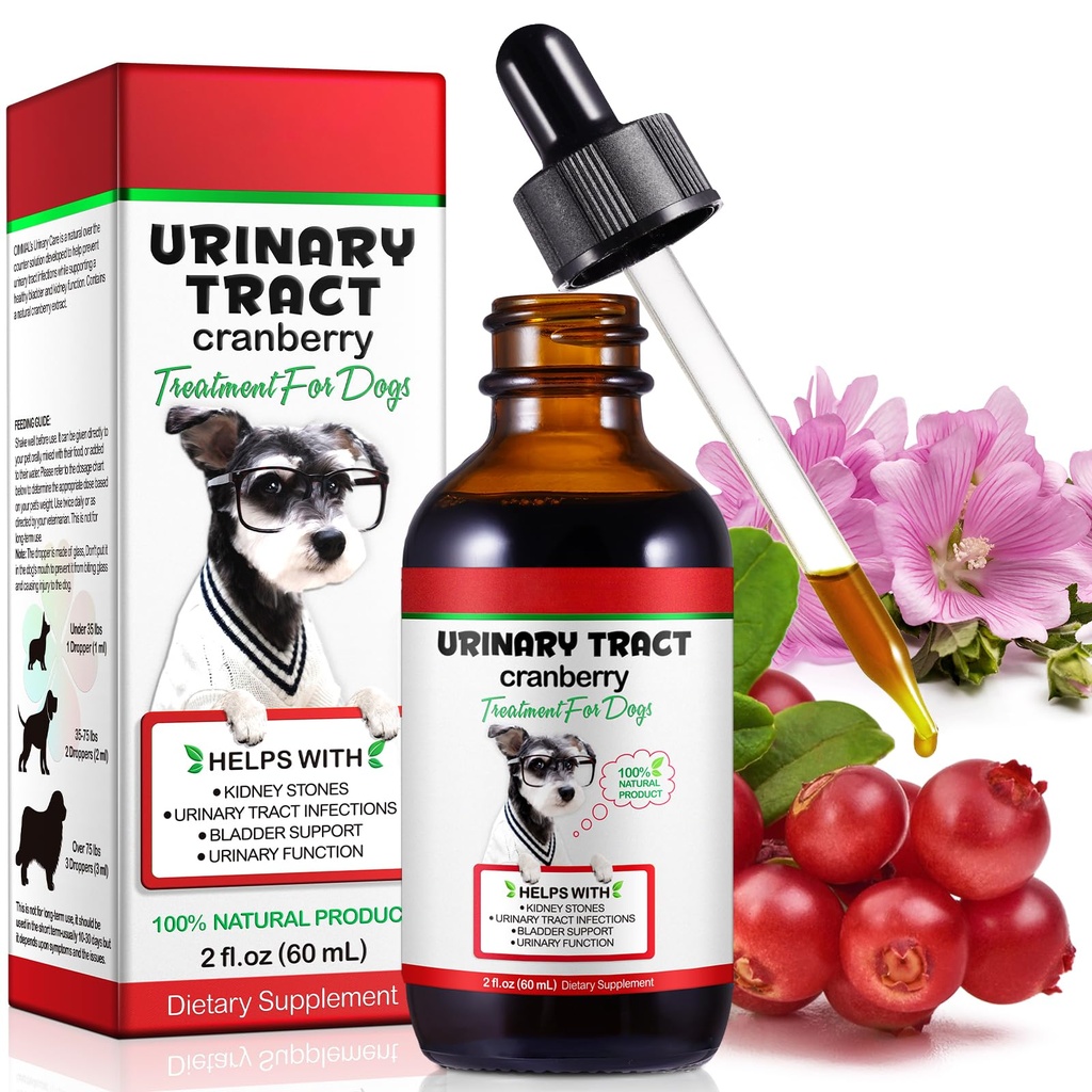 Tract urinar pentru câini, Dog tract urinar Infectie Tratamentul cu Cranberry Suporturi Tract urinar & vezica urinara, Suporturi Piatra renala si câine UTI, Suplimentul de animale de companie Cranberry Supliment pentru câini - 60 ml