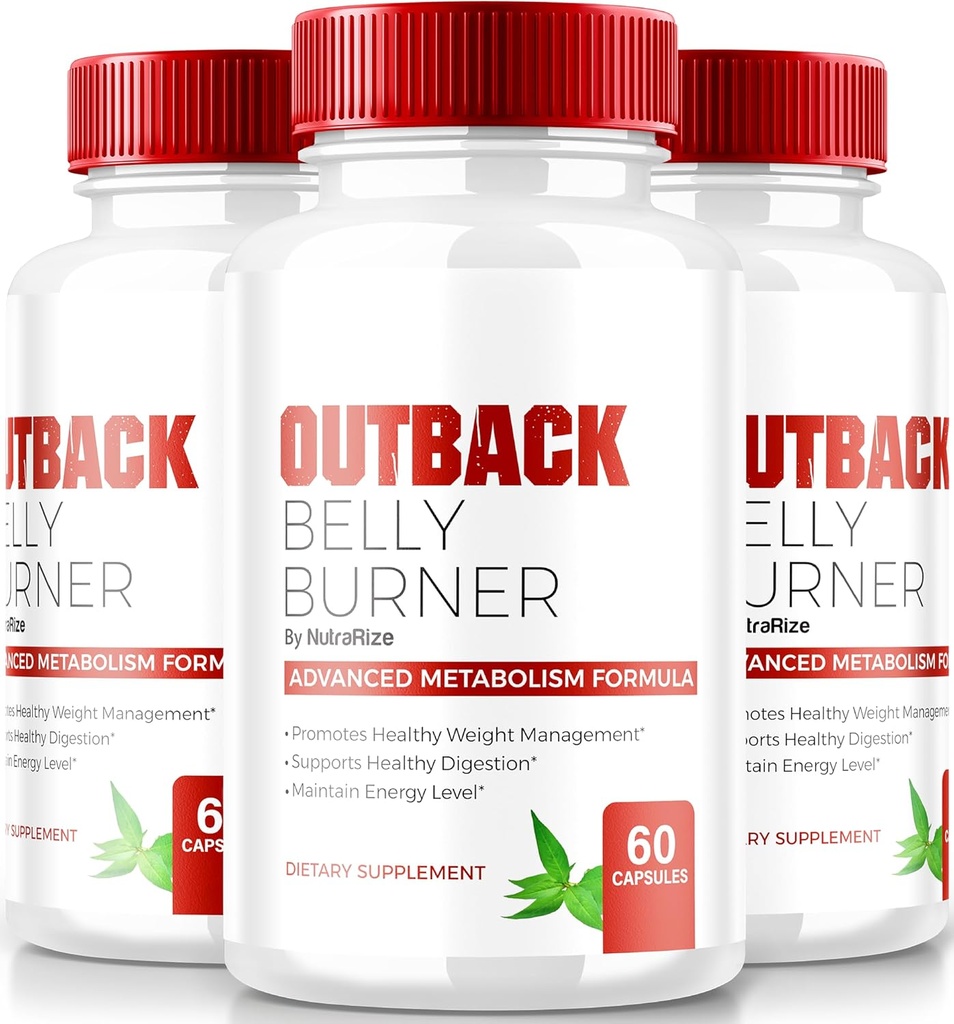 (3 ambalaj) Outback Belly Burner Pastile, Premium Out Back Belly Burner Keto Capsule, Toate naturale Keto pierdere în greutate Supliment pentru a sprijini fitness și obiectivele corpului, Outback oficial BellyBurner (180 capsule)