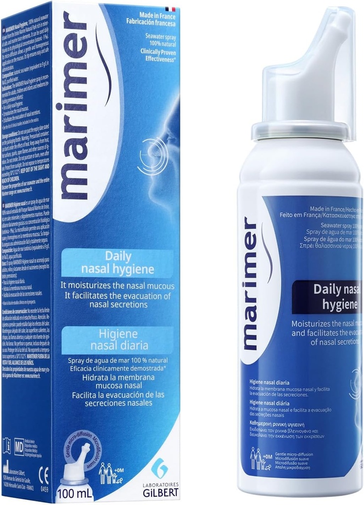 Zilnic salină Toate apele naturale de mare Spray nazal, Clătire Sinus & Sinus Alergie Symptom Reliever 3,38 FL OZ (100 ml)