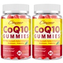 CoQ10 Gummies cu PQQ - 400 MG Coenzime Q10 Mare Potență, Îmbunătățit cu plante aromatice ayurvedice, Adaptogene Mushroom Blend & Probiotice pentru inimă, creier, energie, Imunitate, Aroma de cireșe, 120 Vegan Gummies