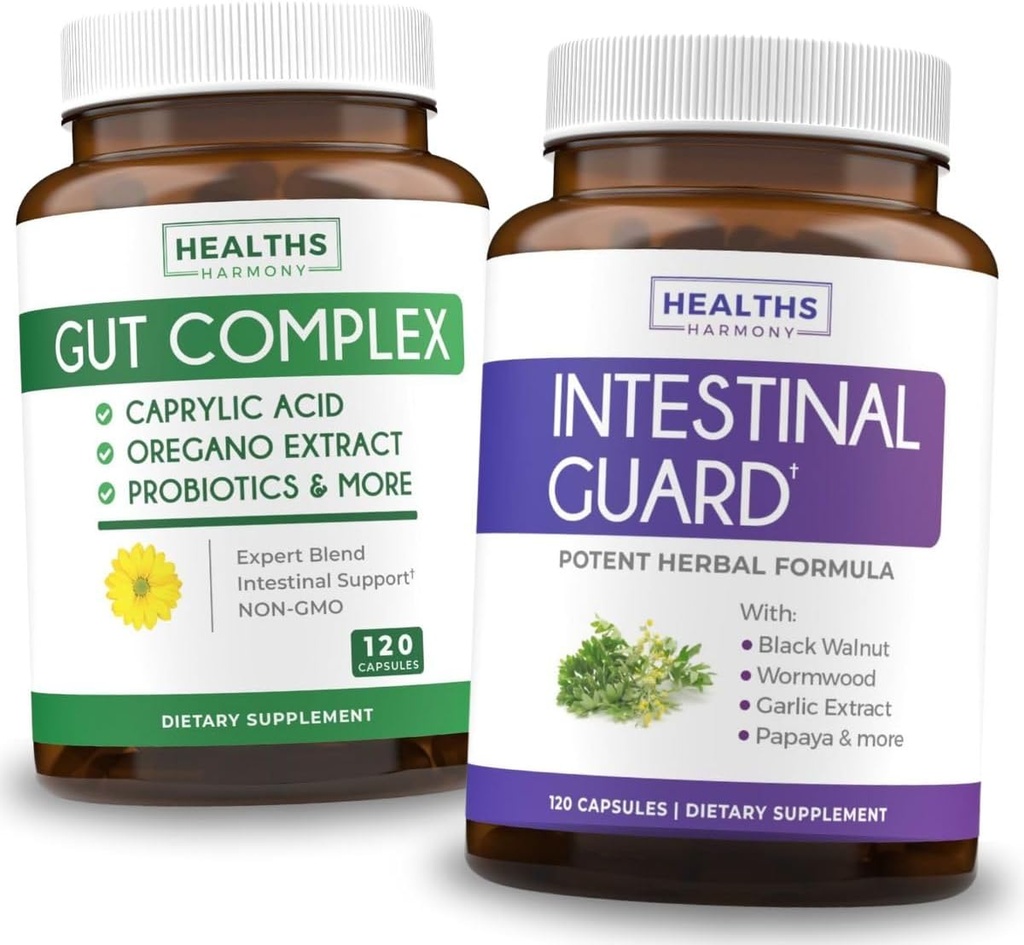 Guard Intestinal & Gut Complex (2-Month Supply) Guard Combo - Guard Intestinal Guard (120 capsule) Potent Natural Formula & Gut Complex (120 capsule) Natural Candida Support - All-in-one Support