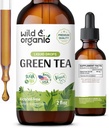 Ceai verde sălbatic și organic picături de lichid - supliment antioxidant - Suplimente naturale de ceai verde w/ Camelia Sinensis - Vegan, zahăr și alcool - 2 fl oz