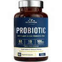 Probiotic 60 Miliarde 19 Tulpini cu prebiotic organic pentru bărbaţi şi femei, Digestive & Immune Health, Perioada de valabilitate cu întârziere de eliberare, non-GMO nu lactate, 60 Vegan Caps