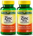 Spring Valley - Zinc 50 mg, 200 Ct 2 Pack supliment de zinc Spring Valley este potrivit pentru administrarea zilnică.