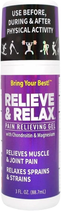 Relieve & Relaxează-te Durere Relief Roll On - Putere Extra, Acţiune Rapidă, Mess-Free Topical Analgesic - Soothe Sore Muscle & Joint, Back, Genunchi, Picior, Durere Hand Relief - HSA / FSA eligibile - 3 Fl. Oz, 1-Pack