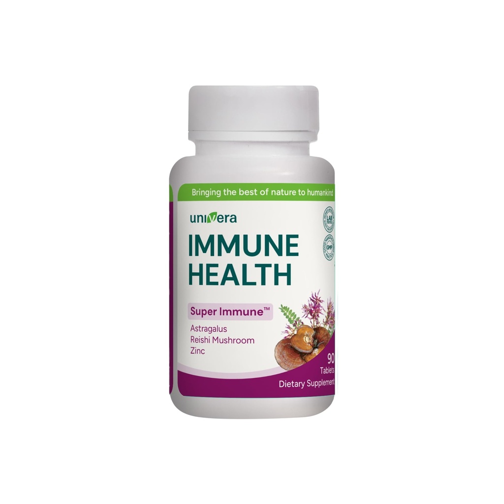 Univera Super Imune: Premium Herbal Formula pentru Sănătate Imunală - Reishi Mushroom, Astragalus, Schisandra & Eleuthero Extract - 90 comprimate