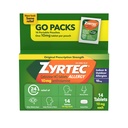 Zyrtec 24 ore Suplimente pentru alergii, Antihistaminice în interior şi în exterior Medicină antialergică + Cetirizină HCl, Relief de Runny Nose, Stranezing, & Mâncărime Ochi, Ambalaje unice, 14 x 1 ct Pachete