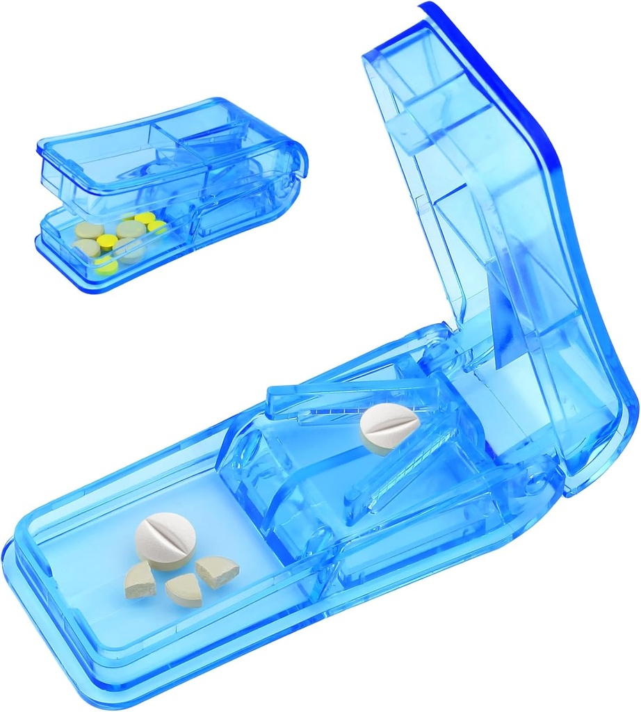 Pill Cutter Splitter pentru pastile mici și mici cele mai bune Pilula Cutter Splitter 1/4 Vitamine Pilula Splitter taie cu Shield Medicine Tablet Cutter dublu ca un organizator de pastile