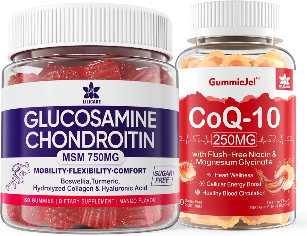 Glucosamină Chondroitin MSM 120 Counts + CoQ10 250mg Gumies umplute 60 Counts