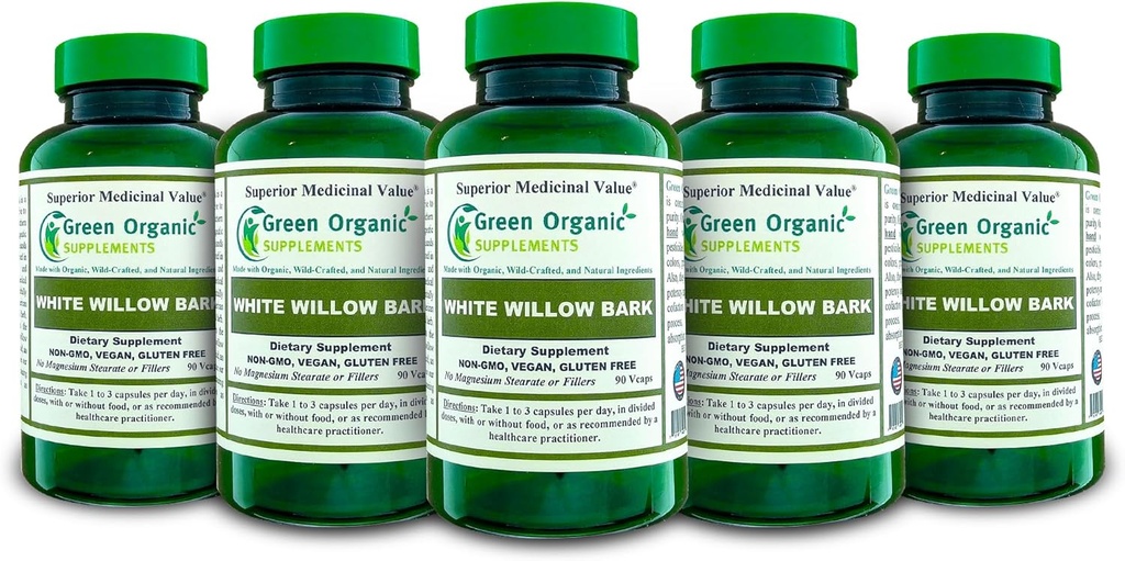 Green Organic Supplements White Willow Bark (Pachet de 5)