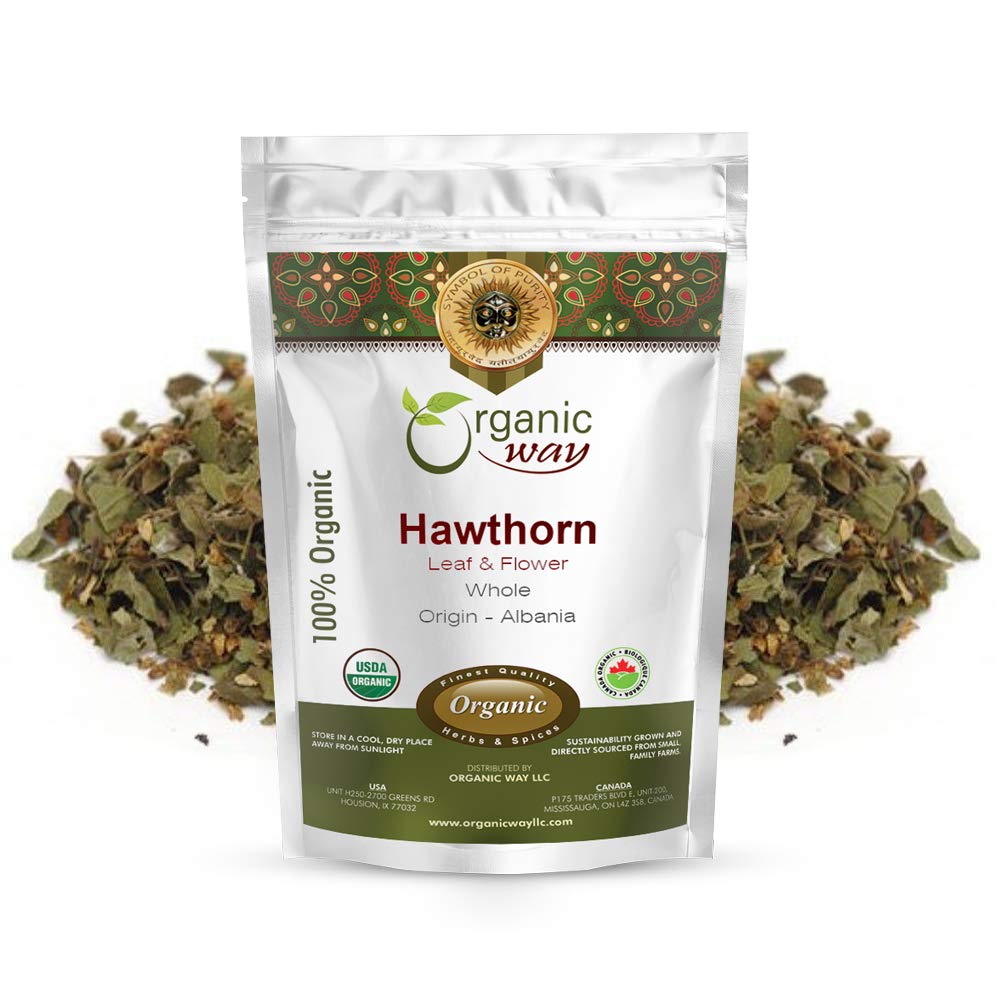 Organic Way Hawthorn Leaf and Flower Whole (Crataegus monogyna) - Herbal Tea 