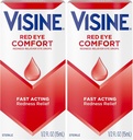 Visine Red Eye Comfort Redness Relief Eye Drops pentru a ajuta Relieve Red Eyes Datorită Iritaţii oculare minore Rapid, HCl tetrahidrozolina, 0.5 fl. oz (Pachet de 2)