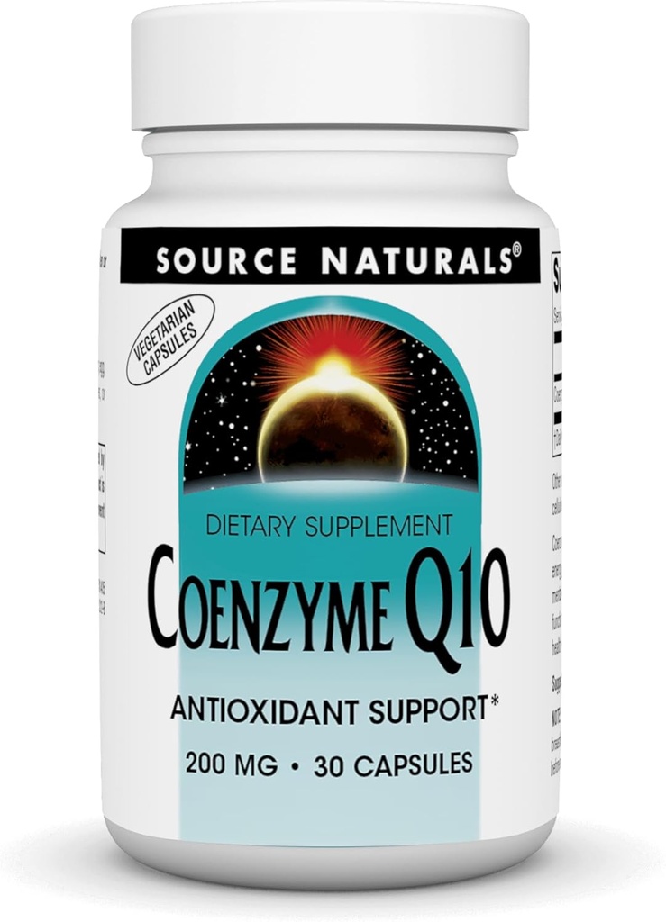 Sursa Naturals Cozyme Q10, Antioxidant Support* for Energy Production, Heart Function Support, Antioxidant Protection and Healthy Gums, 200 mg - 30 Vegetarian Capsules