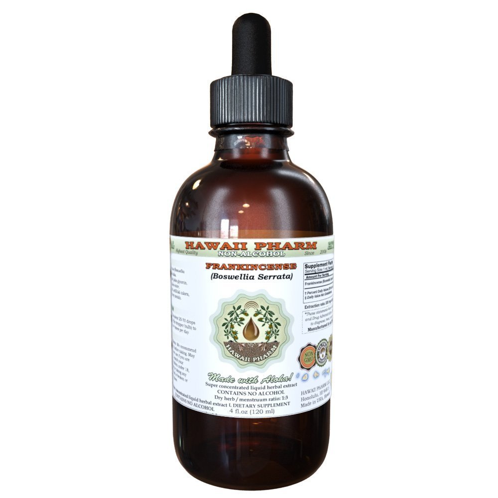 Extract lichid fără alcool franccense, Frankincense (Boswellia Serrata) Resin uscat Glycerite Hawaii Pharm Supliment natural Herbal 4 oz