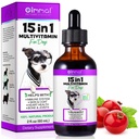 15 din 1 caine Multivitamine, All-in-One Multi-Liquid Multivitamine pentru câini, Vitamine de câine și Supliment cu Digestive, Imunitate, Allergie Skin & Coat Support, Hip & Joint, Toate vârstele, Rase 2 oz