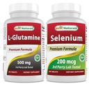 Cele mai bune naturale L- Glutamină 500 mg & Seleniu 200 mcg