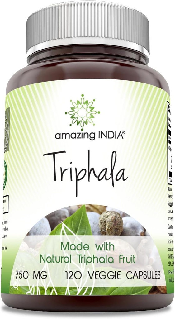 Amazing India Triphala (Natural Triphala Fruit) Suplimentul 750 Mg per Servire 